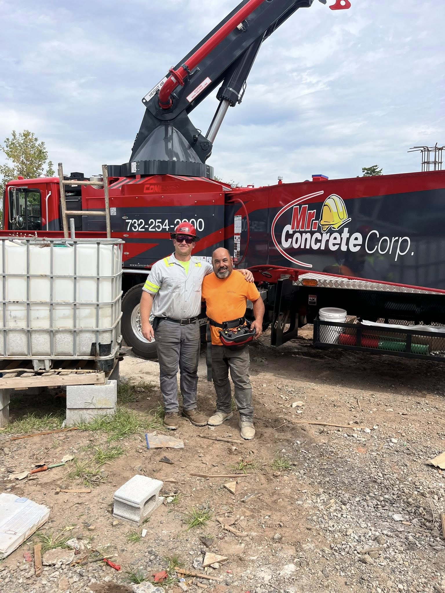 Nicholas and team with Concord concrete pump